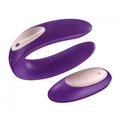 Фиолетовый вибратор для пар Satisfyer Double Plus Remote с пультом ДУ в Муроме