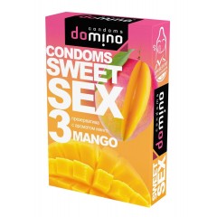 Презервативы для орального секса DOMINO Sweet Sex с ароматом манго - 3 шт.